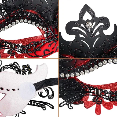 Vista 7 de Hoshin - Máscara para baile de máscaras, decoraciones de Mardi Gras, máscaras venecianas para mujer