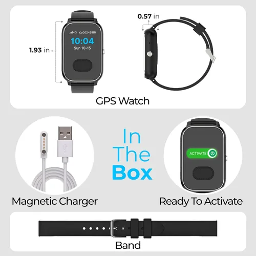 Vista 7 de Seculife Reloj inteligente de alerta médica celular para personas mayores con detección de caídas, seguimiento GPS, botón SOS, monitor de frecuencia