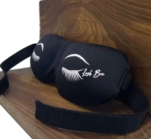 Vista 2 de Máscara de ojos para dormir contorneada 3D opaca suave cubierta de ojos con correa ajustable. Máscara de bloqueo de luz con contorno profundo que