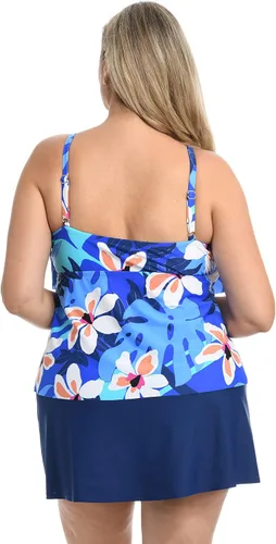 Vista 2 de Tankini de tamaño grande con diseño de hojas