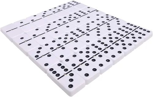 Vista 6 de Silverman & Co. Juego de dominó blanco doble 6 grandes - Estuche morado