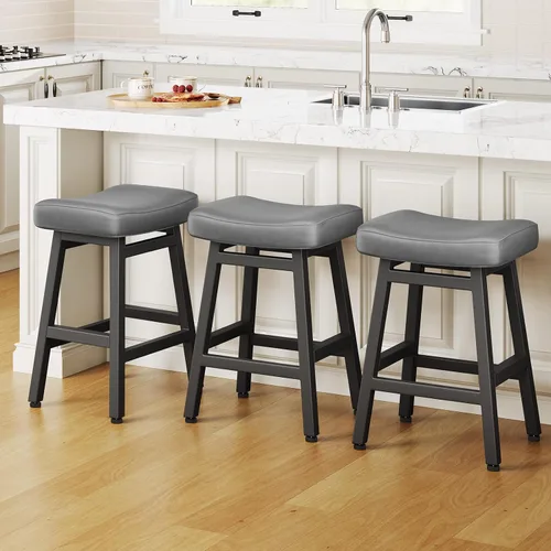 Vista 10 de Raynesys - Juego de 2 taburetes de bar de altura de mostrador, Taburetes de bar de 24 pulgadas para encimera de cocina, Taburetes de cocina