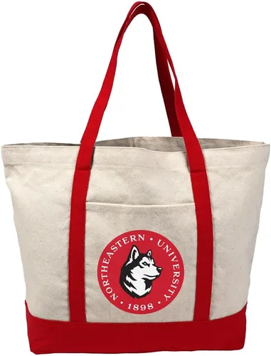 Vista 217 de Campus Lab Bolsa de lona con logotipo primario colegiado con bolsillo externo, bolsa de hombro reutilizable para ir de compras, playa Águilas A&m