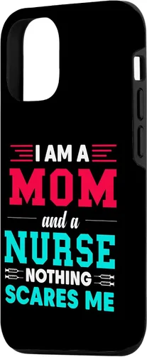 Vista 2 de iPhone 15 I Am A Mom and A Nurse Nothing Scares Me Challenge Case