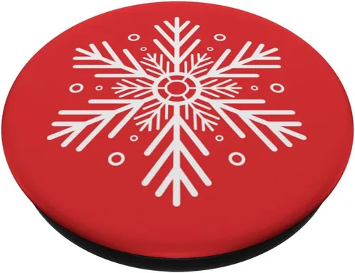 Vista 2 de Lindos copos de nieve blancos - PopSockets PopSockets estándar PopGrip de Navidad