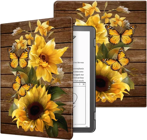 Vista 43 de Funda para Kindle básico de 6 pulgadas (11.ª generación), múltiples ángulos, piel sintética, delgada, con función de encendido y apagado automático