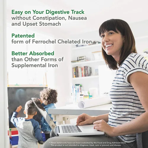 Vista 4 de PlantFusion Suplementos veganos de hierro de, suplementos premium de hierro a base de plantas para mujeres y hombres (25 mg), más folato y B12, 90