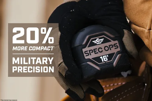 Vista 2 de Spec Ops Tools Cinta métrica de 16 pies, cinta de doble cara de 1 pulgada, estuche compuesto de grado militar, 3% donado a veteranos