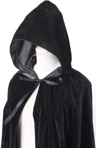 Vista 4 de OurLore Capa de terciopelo con capucha unisex para niños, disfraz de Halloween y Navidad
