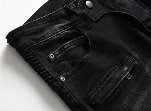 Vista 5 de AITITIA Jeans de corte recto lavado con cremallera para hombre