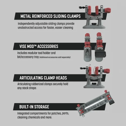 Vista 3 de Tipton El mejor tornillo de banco de pistola Gen 2 con 4 posiciones de montaje, abrazaderas ajustables para pistola, almacenamiento de accesorios