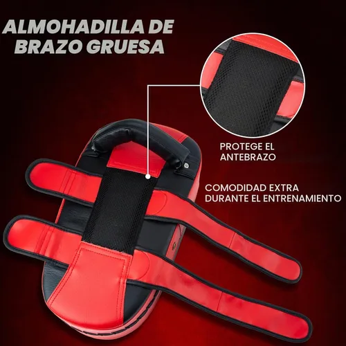 Vista 5 de Muay Thai Kick Pad, 24 pulgadas y 15 pulgadas, escudo de golpe de entrenamiento de kickboxing para artes marciales, solo almohadilla Rojo