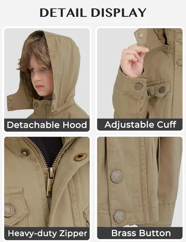 Vista 5 de WenVen - Chaqueta de algodón ligero con capucha para niño