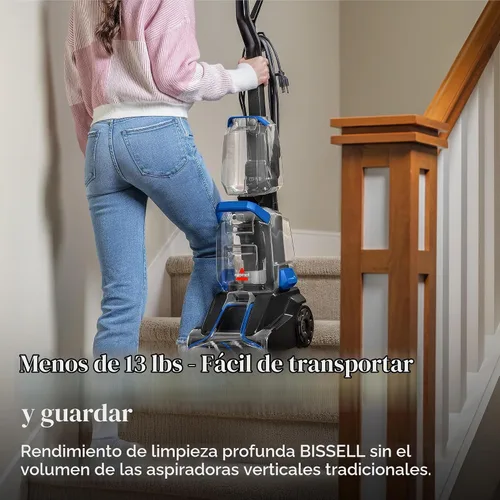 Vista 3 de Bissell TurboClean, Aspiradora Vertical de Alfombras, Pro Max Limpieza y Protección + Fórmula Oxy Eliminadora de Orina Incluida, 3952 Fórmula Pro