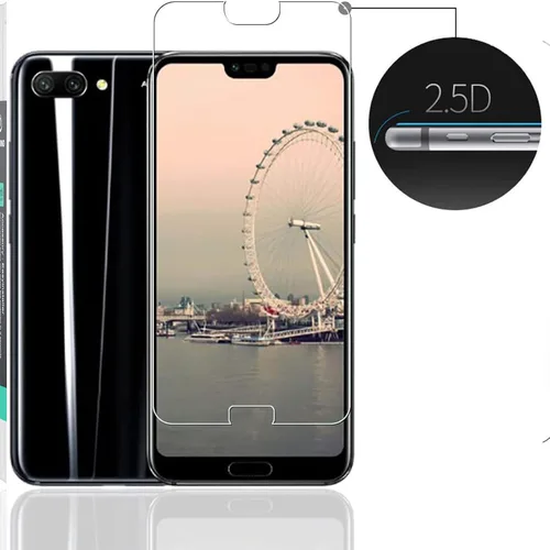Vista 2 de Ibywind Protector de pantalla para Honor 10, paquete de 2 + 1 película trasera, vidrio templado 9H, transparente HD, resistente a los arañazos, sin