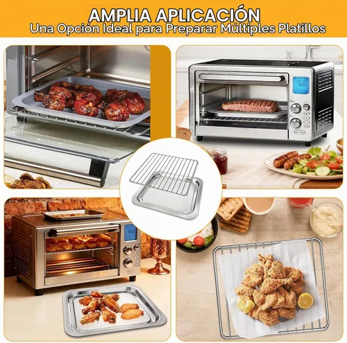 Vista 8 de Piezas de repuesto para freidora de aire Emeril Lagasse Everyday 360, accesorios de freidora de aire de acero inoxidable antiadherente de grado