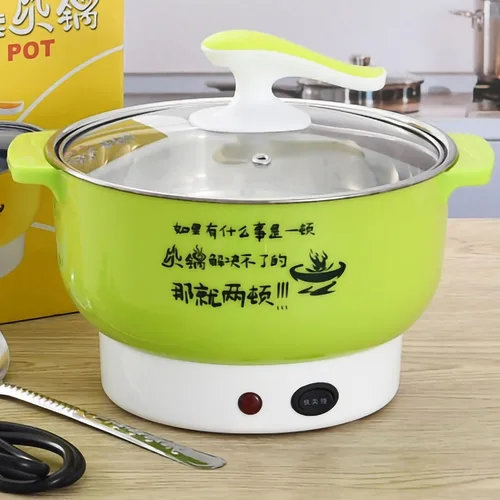 Vista 4 de Olla caliente eléctrica, olla eléctrica para cocinar, olla eléctrica de 1.8L 400 a 800W, pared interior de acero inoxidable, 2 modos, protección