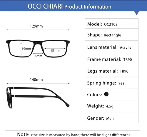 Vista 6 de OCCI CHIARI TR90 - Gafas de sol para hombre diseño rectangular y ligero