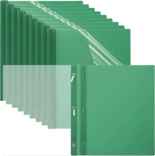 Vista 9 de PATIKIL Cubiertas de informes de plástico con punta, 10 carpetas de presentación frontal transparente de capacidad de 80 hojas con 3 sujetadores
