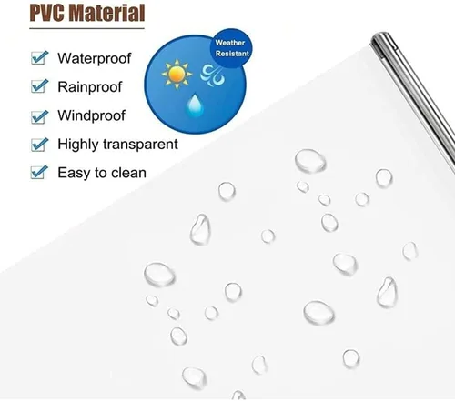 Vista 4 de STRMAX Lona, persianas enrollables transparentes impermeables, persianas enrollables transparentes, persianas enrollables de PVC impermeables