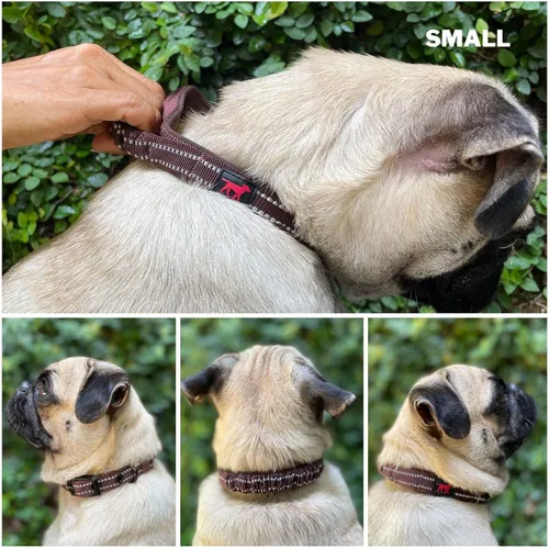 Vista 3 de Tuff Pupper Collar de perro resistente con asa Collar de nailon balístico resistente Collar de perro reflectante acolchado con hardware