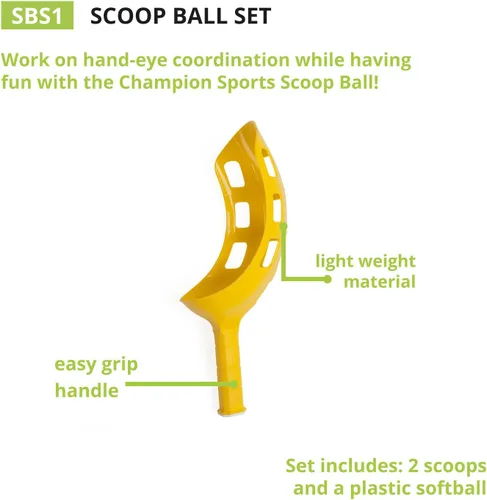 Vista 6 de Champion Sports Scoop Ball & Catch Games – Lightweight Plastic Toss & Catch Sets for All Ages
