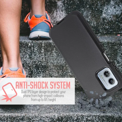 Vista 6 de Funda para Motorola Moto G-Power-5G 2023: Moto G 5G 2023, con funda de clip para cinturón, protección de cuerpo completo resistente, protector
