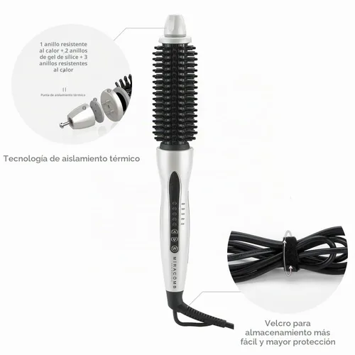 Vista 5 de MIRACOMB Cepillo alisador de pelo de cerámica turmalina Cool Touch PRO Multi Styler con 5 ajustes de calor, barril de 1 pulgada de apagado