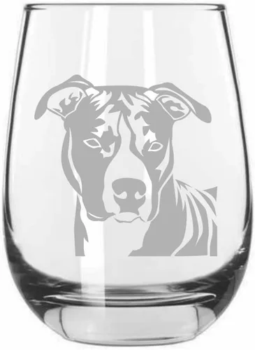 Vista 246 de Shar Pei (chino) - Vaso de vino sin tallo grabado para perro, 15.25 onzas