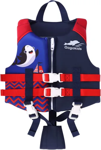Vista 12 de Gogokids Chaleco de natación para niños de 2-3-4-5-6-7-8-9 años, flotadores de piscina para niños de 30-50-70 libras, flotabilidad para niños