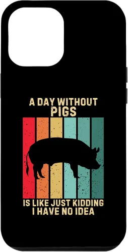 Vista 6 de iPhone 15 Vintage A Day Without Pigs I Have No Idea Animals Lover Case