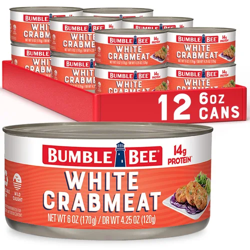 Vista 6 de Bumble Bee - Carne de cangrejo blanca en escamas en agua, lata de 170 g – 14 g de proteína y 1 g de carbohidratos por porción – Capturada