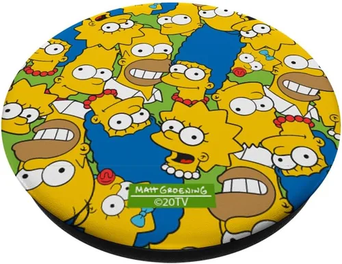 Vista 2 de The Simpsons Homer Marge Bart Lisa Maggie Print PopSockets Standard PopGrip