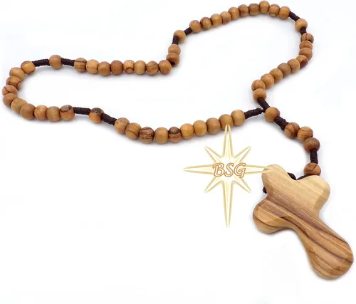 Vista 10 de Rosario personalizado de madera de olivo de Belén, nombre propio, regalos para niños, confirmación, primera comunión, bautismo para niños y niñas.