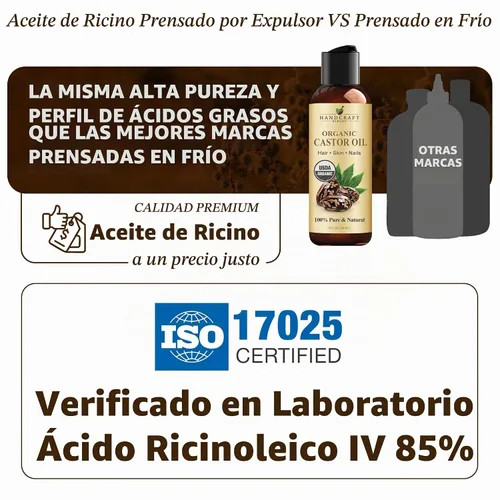 Vista 2 de Handcraft Blends Aceite de ricino orgánico - 4 Fl Oz