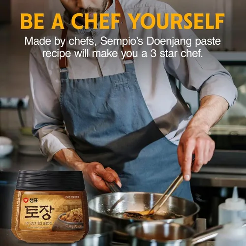 Vista 4 de Sempio Doenjang: Pasta de soja Tojang con chile rojo, 450 g Pasta de soja tradicional coreana, base de sopa fermentada profundamente sabrosa