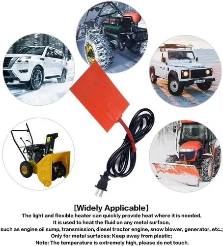 Vista 6 de Rsept Calentador de Motor, Almohadilla Calefactora de Aceite para Motor de Automóvil, Almohadilla Calefactora de Silicona de 5.6 Pies con Protector