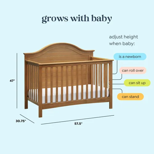 Vista 7 de Carter's by Davinci Nolan - Cuna convertible 4 en 1 en castaño, certificado Greenguard Gold