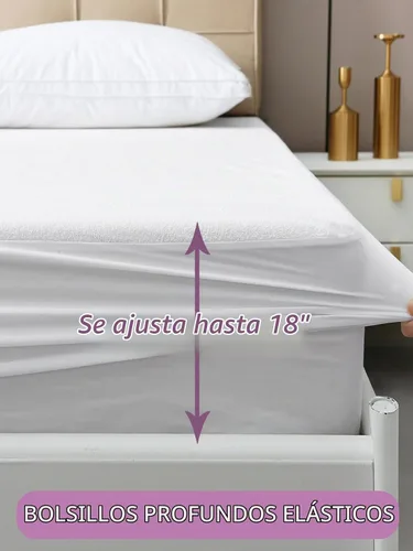 Vista 2 de Protector de colchón individual XL para dormitorios universitarios, funda impermeable para cama de hospital, tamaño individual extra largo