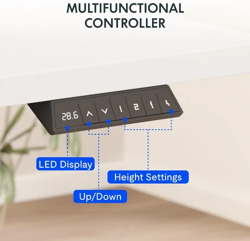 Vista 17 de FLEXISPOT EN2 Escritorio de pie de una pieza completa con regleta de alimentación de abrazadera, escritorio eléctrico de altura ajustable de 40 x 24