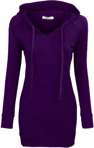 Vista 10 de BEPEI Sudaderas con capucha para mujer, manga larga, estilo túnica, elegantes, con bolsillos Negro