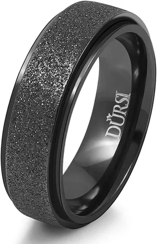 Vista 9 de Anillo giratorio para mujer y hombre de acero inoxidable con acabado de lijado para ansiedad, 6 mm / 8 mm