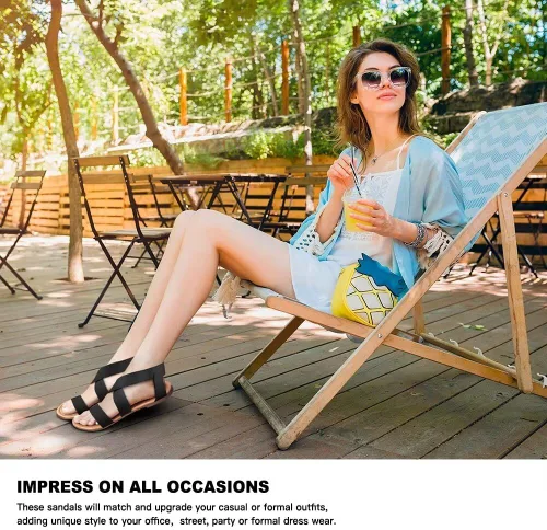 Vista 4 de DAYDAYGO - Sandalias planas elásticas para mujer