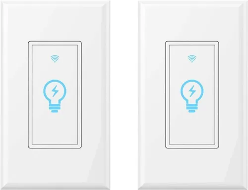 Vista 7 de Micmi Interruptor inteligente, interruptor de luz WiFi en la pared compatible con Amazon Alexa Google Home, función de temporizador, apto para caja