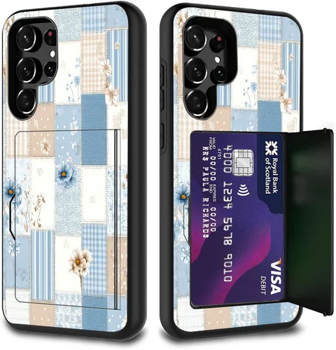 Vista 101 de Funda híbrida de doble capa con función atril para Samsung Galaxy A16 5G de 6.9 pulgadas, diseño de vaca con bandera estadounidense