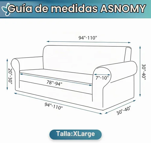 Vista 5 de Asnomy Fundas para Sofá de 3 Cojines Fundas Elásticas para Sofá Fundas Deslizantes, Protector de Mascotas Fundas para Muebles para Perros Gatos Tela