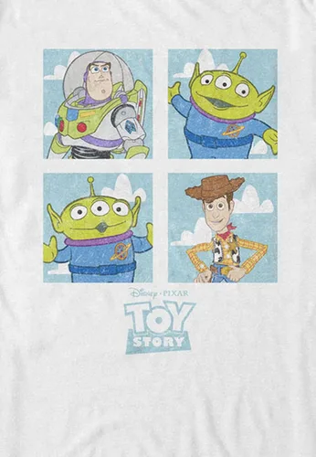 Vista 3 de Disney Toy Story Buzz Woody Alien Four Box Graphic T-Shirt para hombre