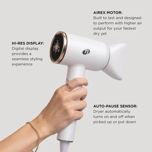 Vista 11 de T3 Aire IQ Kit de secador de pelo con concentrador de secado rápido, concentrador de estilo, difusor y soporte para secadora Golpes rápidos