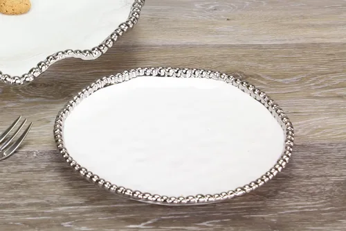 Vista 7 de Pampa Bay Plato redondo de porcelana para postre/aperitivo, color blanco