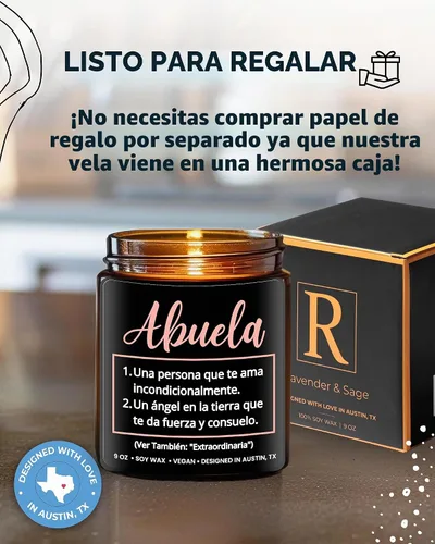 Vista 4 de Vela de Abuela - El mejor regalo de cumpleaños español para Abuela, Regalo de Cumpleaos